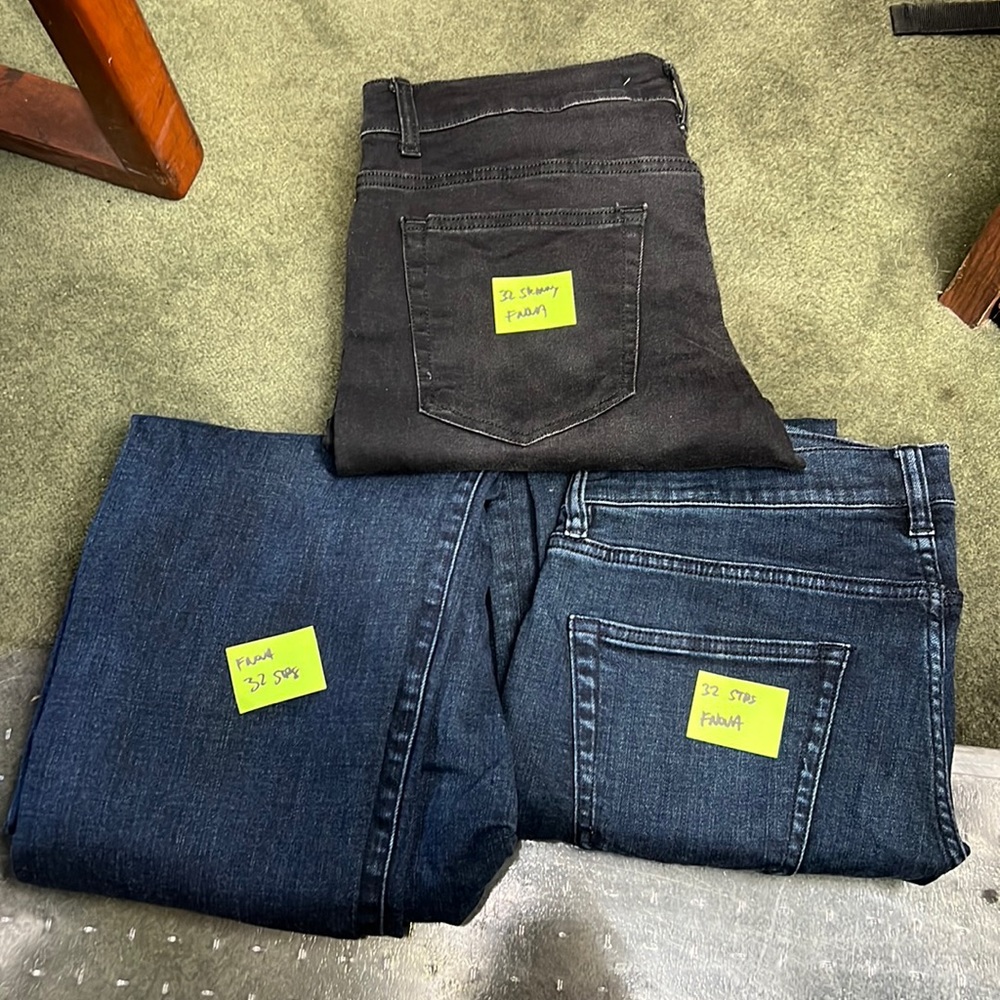 3x Size 32 Fashion Nova Mens Jeans warn once 2x straight blue 1x skinny black